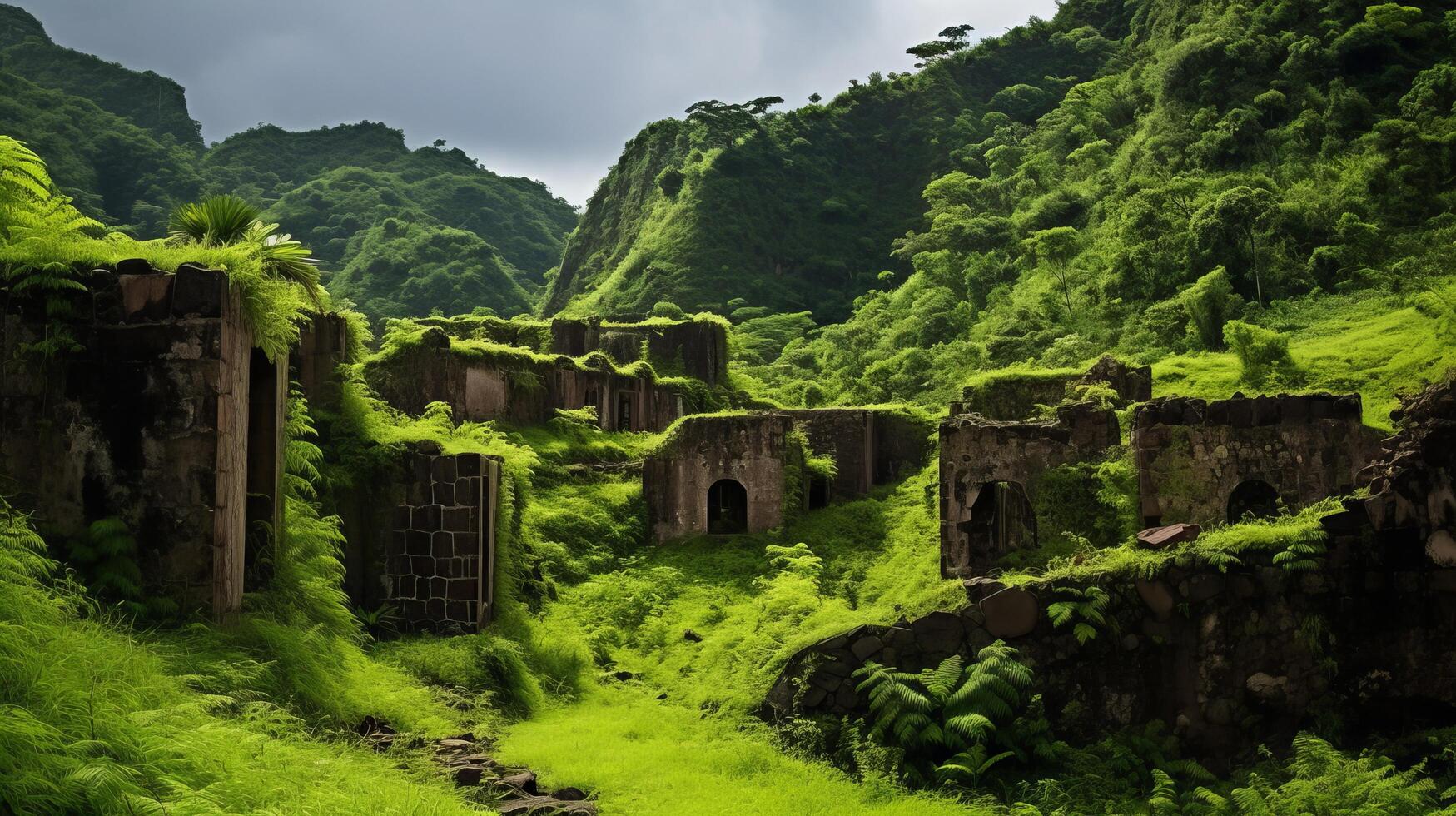 ancien fortification parmi verdure photo