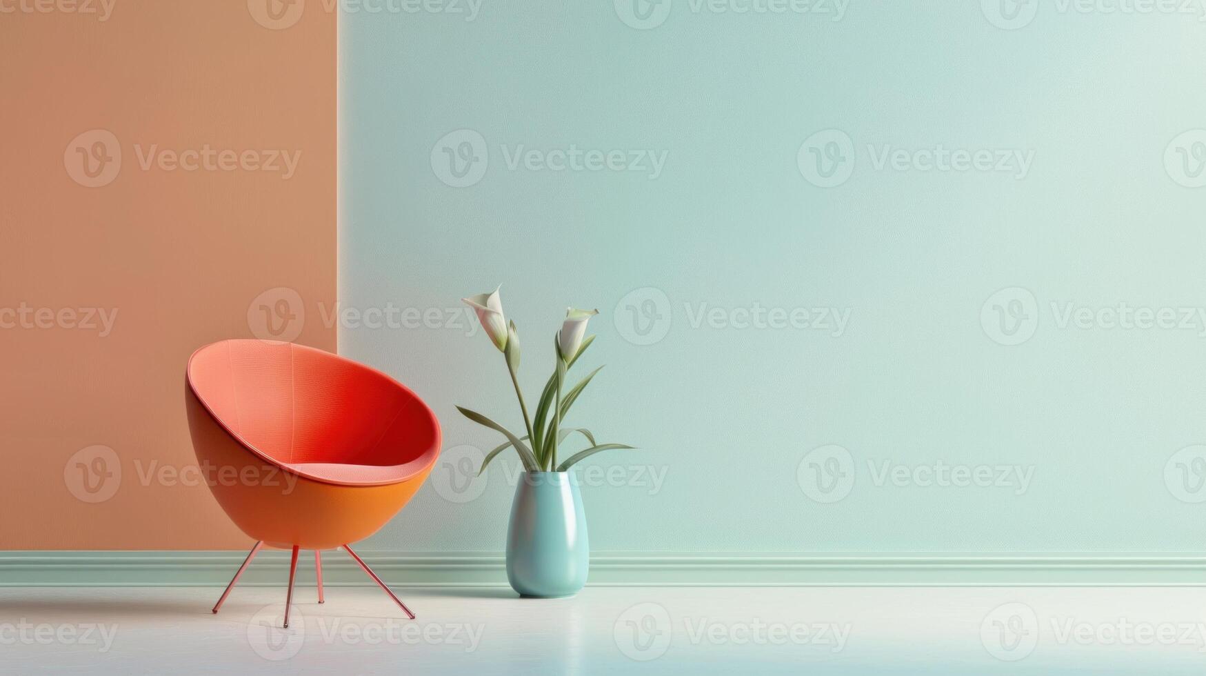 élégant pastel intérieur avec minimaliste conception. photo
