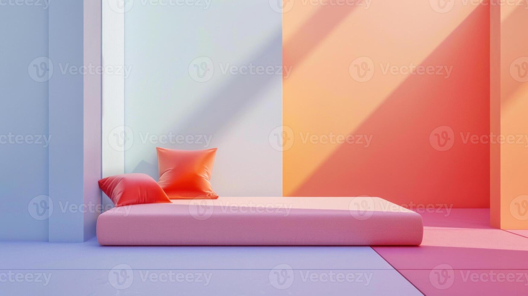 coloré et minimaliste intérieur conception. photo