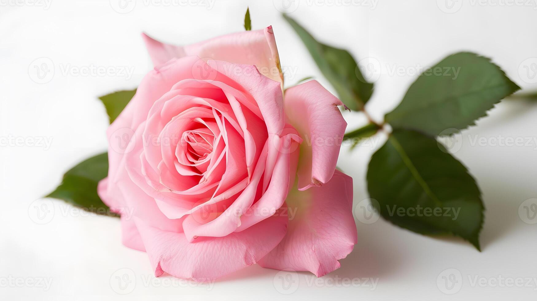 Rose isolé sur le blanc Contexte photo