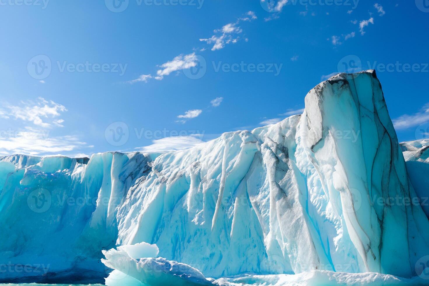 majestueux la glace falaises couronné par une cool atmosphère, encadré par le magnifique mer et ciel, prestidigitation une harmonieux panorama de la nature glacé grandeur et océanique splendeur photo