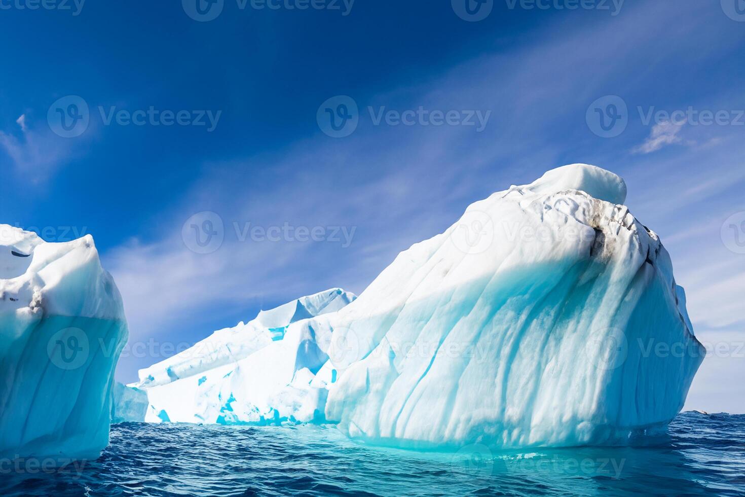 majestueux la glace falaises couronné par une cool atmosphère, encadré par le magnifique mer et ciel, prestidigitation une harmonieux panorama de la nature glacé grandeur et océanique splendeur photo