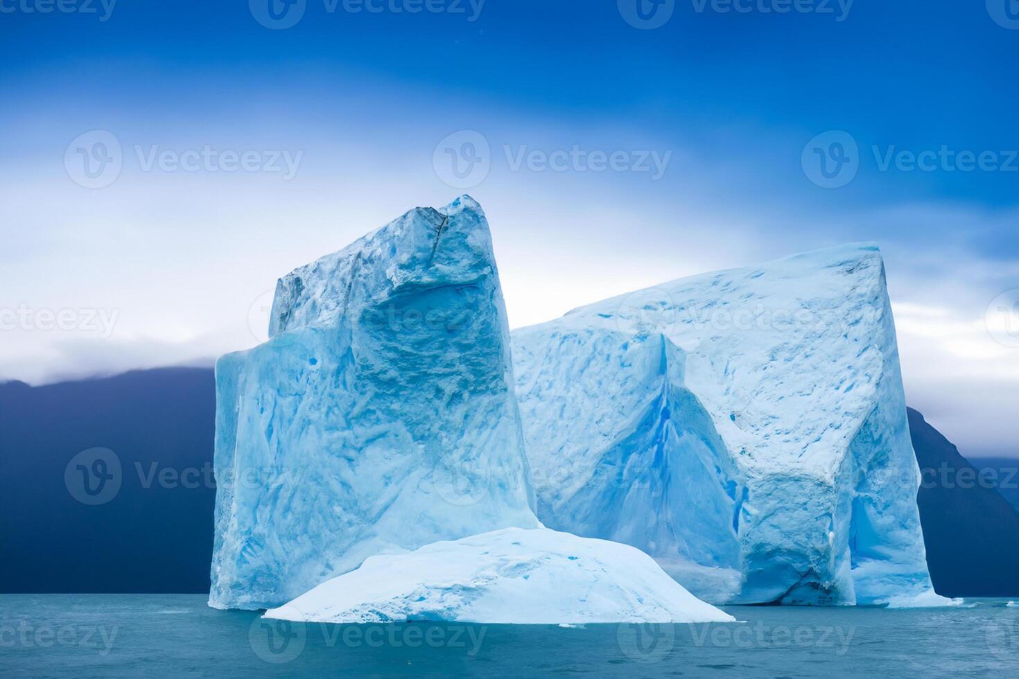 majestueux la glace falaises couronné par une cool atmosphère, encadré par le magnifique mer et ciel, prestidigitation une harmonieux panorama de la nature glacé grandeur et océanique splendeur photo