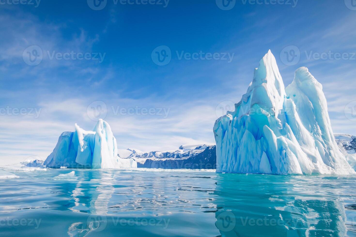 majestueux la glace falaises couronné par une cool atmosphère, encadré par le magnifique mer et ciel, prestidigitation une harmonieux panorama de la nature glacé grandeur et océanique splendeur photo