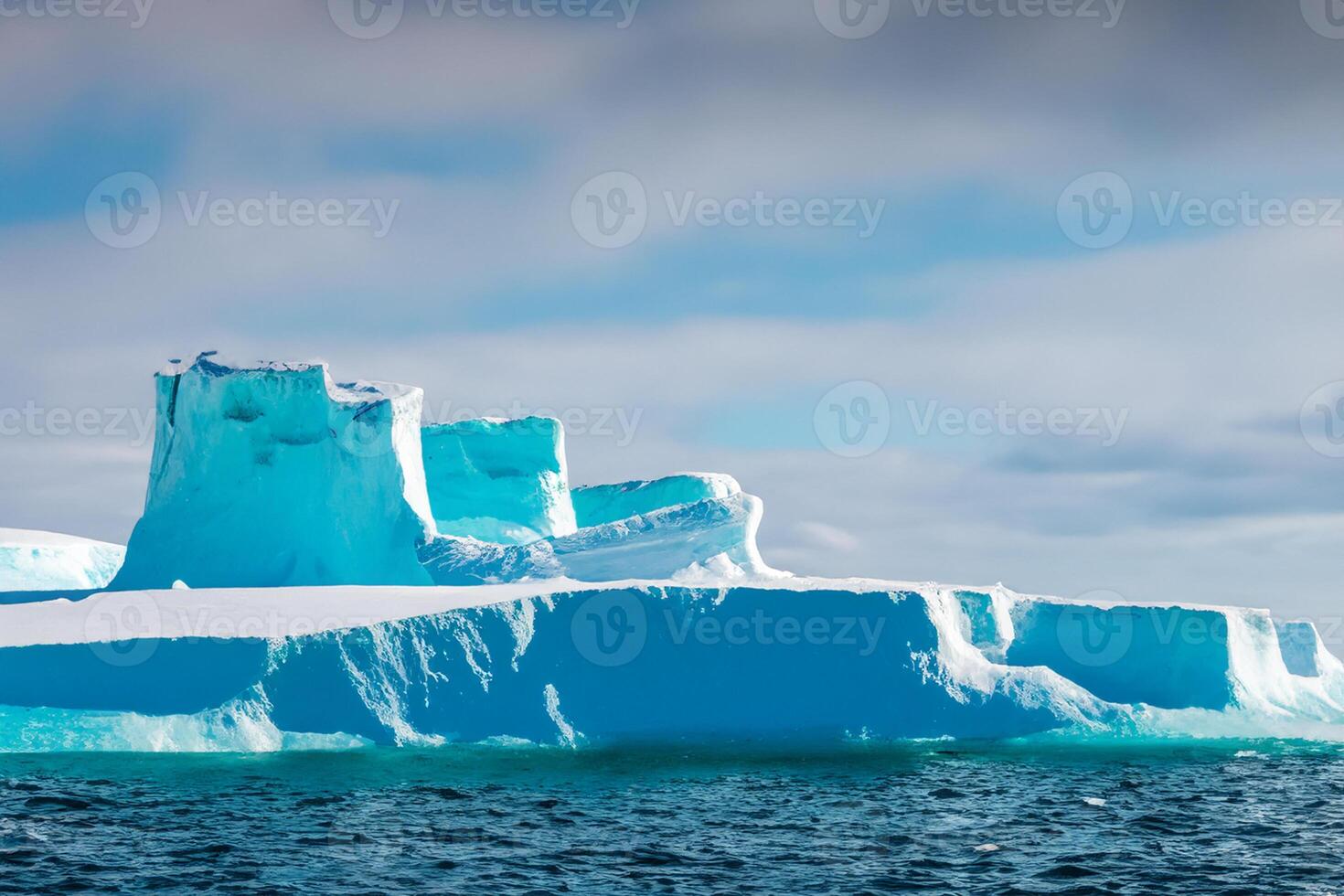 majestueux la glace falaises couronné par une cool atmosphère, encadré par le magnifique mer et ciel, prestidigitation une harmonieux panorama de la nature glacé grandeur et océanique splendeur photo