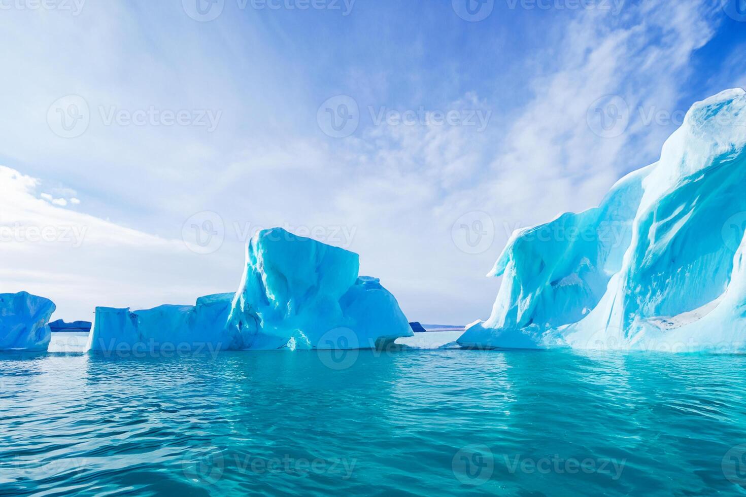 majestueux la glace falaises couronné par une cool atmosphère, encadré par le magnifique mer et ciel, prestidigitation une harmonieux panorama de la nature glacé grandeur et océanique splendeur photo