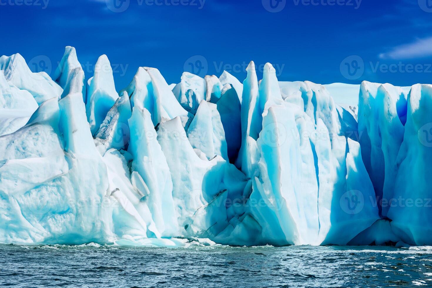 majestueux la glace falaises couronné par une cool atmosphère, encadré par le magnifique mer et ciel, prestidigitation une harmonieux panorama de la nature glacé grandeur et océanique splendeur photo