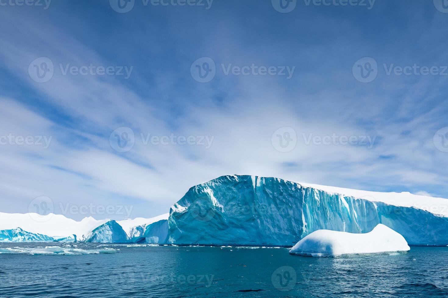 majestueux la glace falaises couronné par une cool atmosphère, encadré par le magnifique mer et ciel, prestidigitation une harmonieux panorama de la nature glacé grandeur et océanique splendeur photo