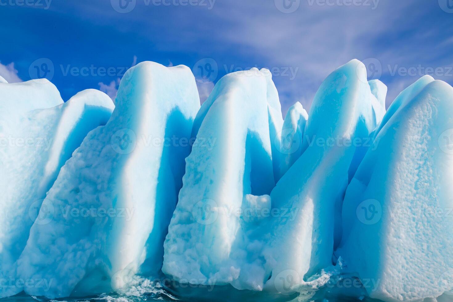 majestueux la glace falaises couronné par une cool atmosphère, encadré par le magnifique mer et ciel, prestidigitation une harmonieux panorama de la nature glacé grandeur et océanique splendeur photo