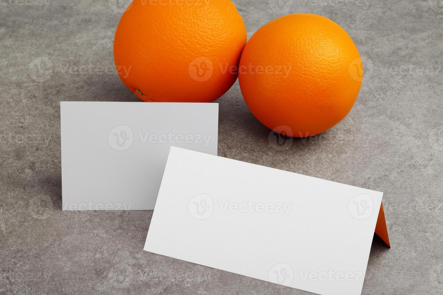 généré imageblanche papier maquette animé par le piquant aura de Frais des oranges, artisanat une visuel symphonie de culinaire opulence et sain conception photo