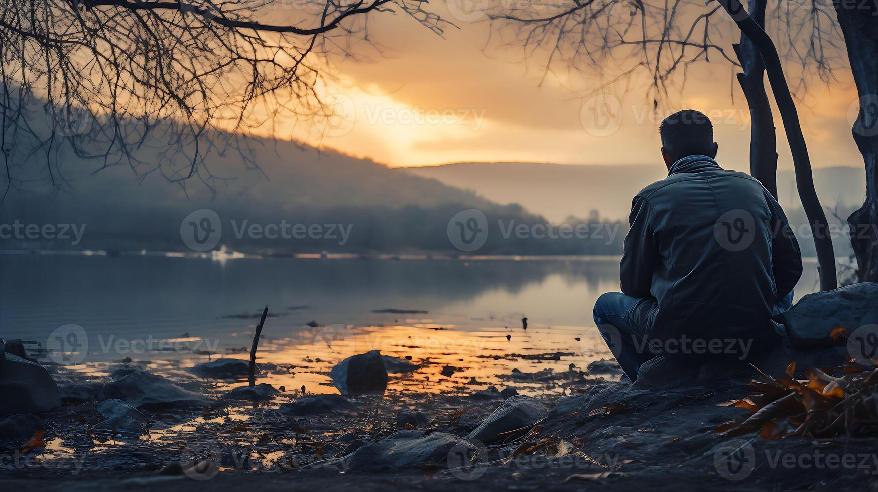 Masculin dans dépression. Jeune homme ayant frustration, solitude ou déprimé. concept émotif Burnout, stress et mental désordre. photo