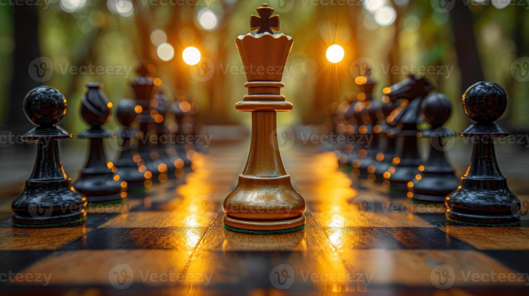 échecs planche avec une d'or Roi pièce photo