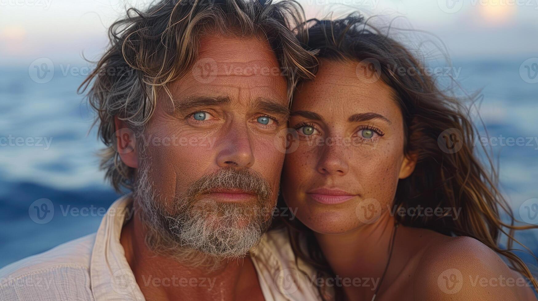 une homme et une femme permanent côté par côté photo