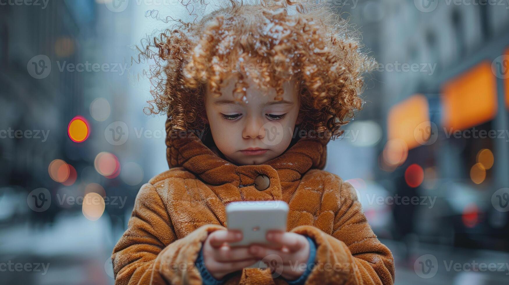 une Jeune fille est concentré sur sa cellule téléphone écran photo