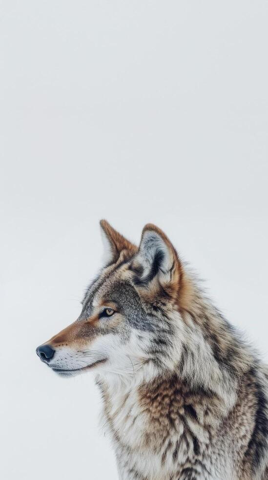 profil de une majestueux Loup photo