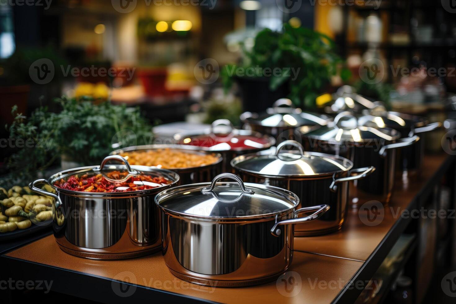 endroit de cuisine utilitaires lorsque cuisine professionnel La publicité nourriture la photographie photo