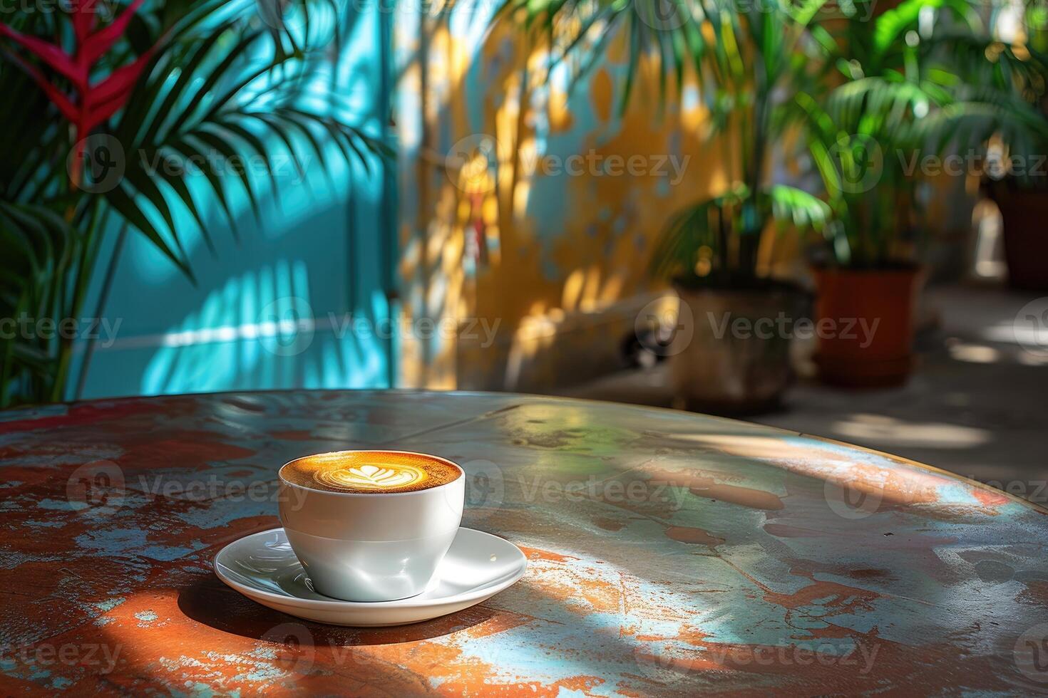 Matin chaud tasse de café dans le café table professionnel La publicité nourriture la photographie photo