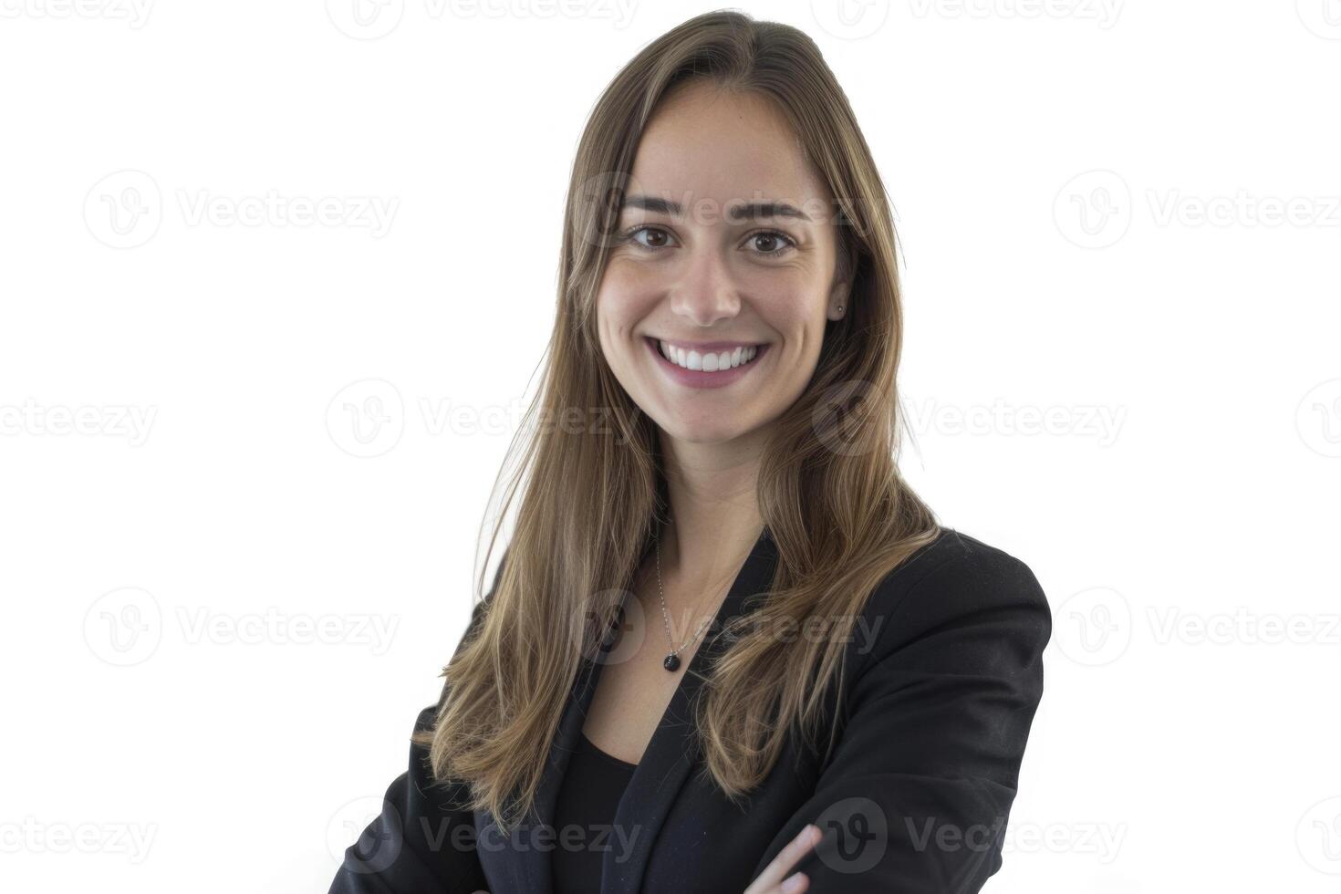 magnifique souriant affaires femme isolé blanc Contexte photo