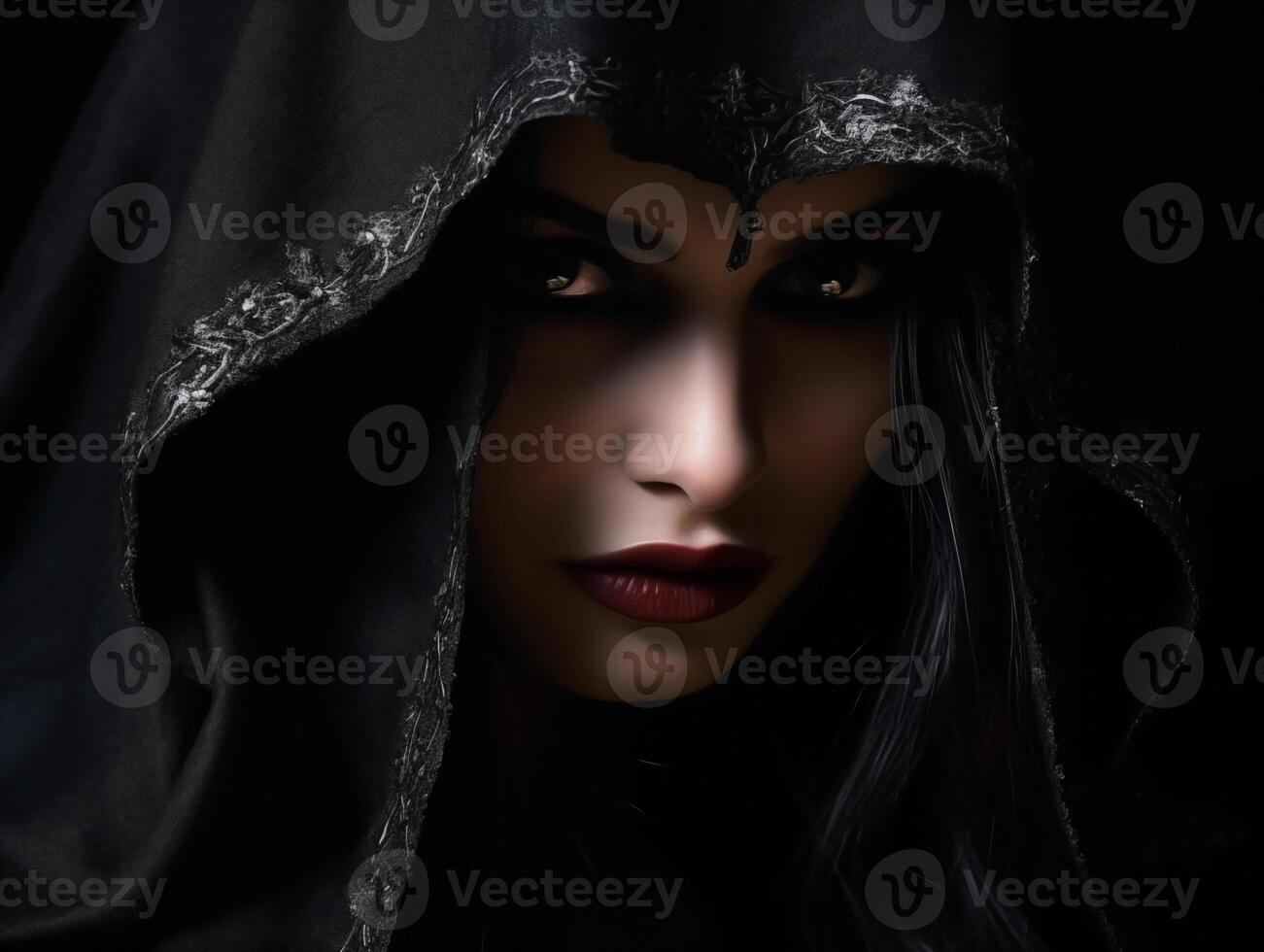 magnifique gothique fille dans médiéval tenue fermer photo