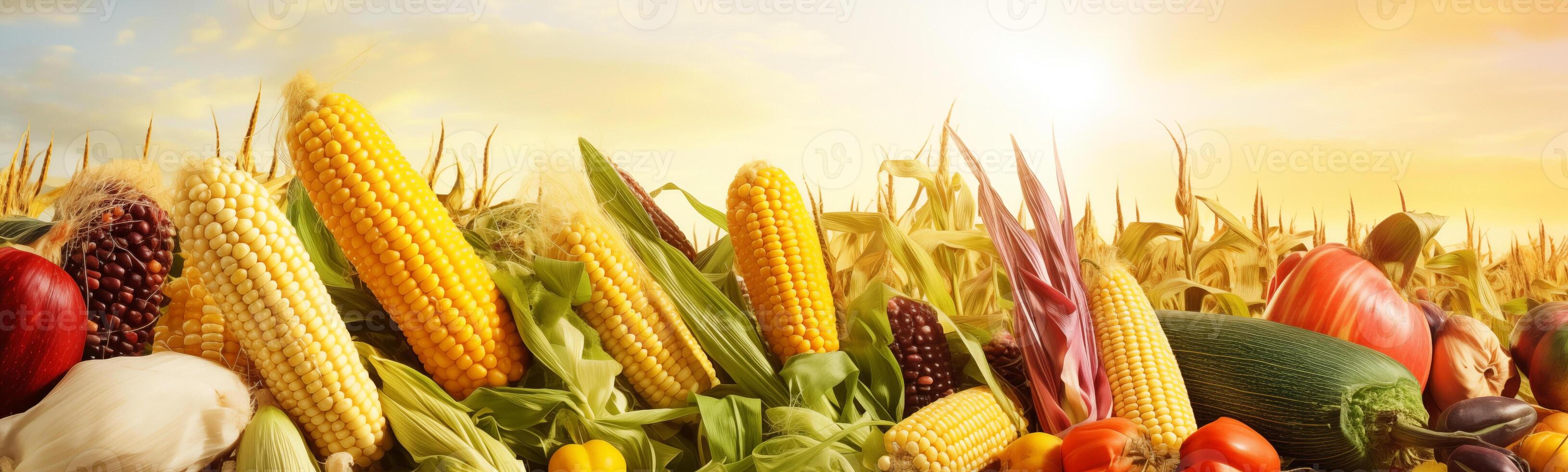 bannière capturer un assortiment de Frais des légumes dans une vibrant ferme champ photo