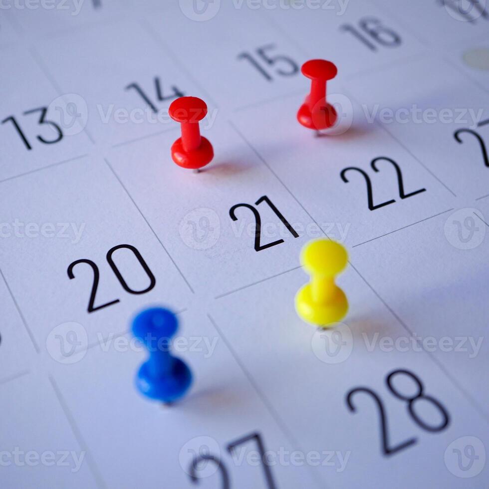dessin épingle sur le calendrier, journées de le mois photo