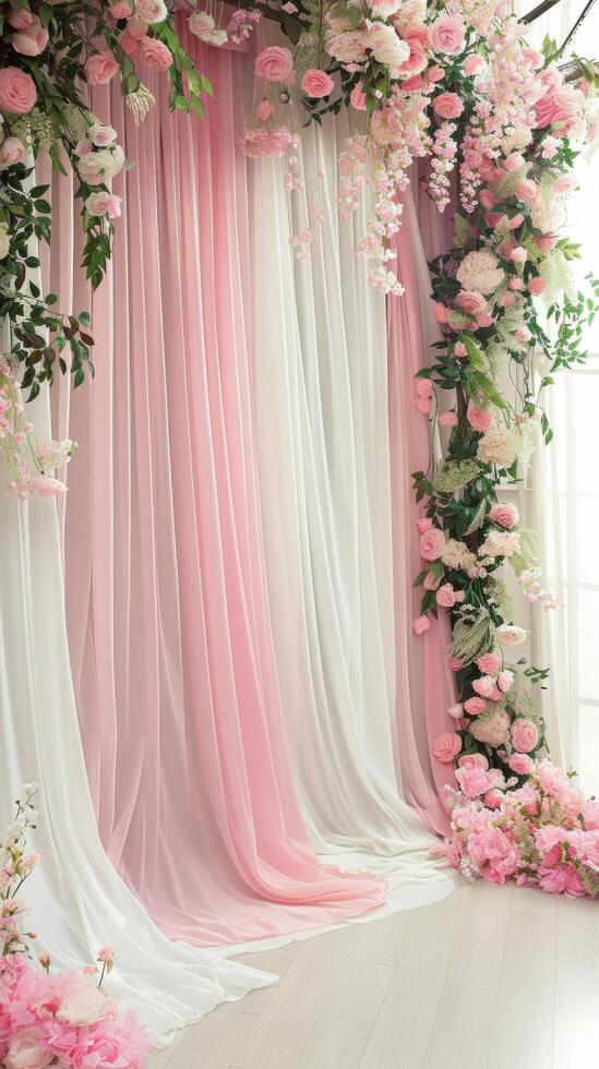 élégant floral rideau arrangement photo