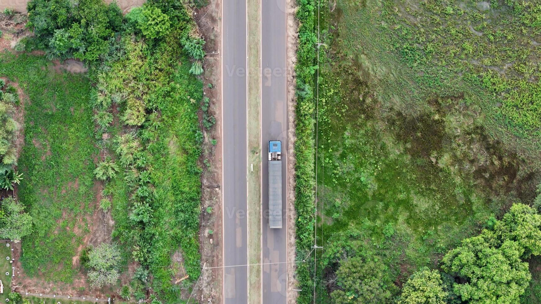 un camion qui passe sur Autoroute dans le intérieur de Brésil photo