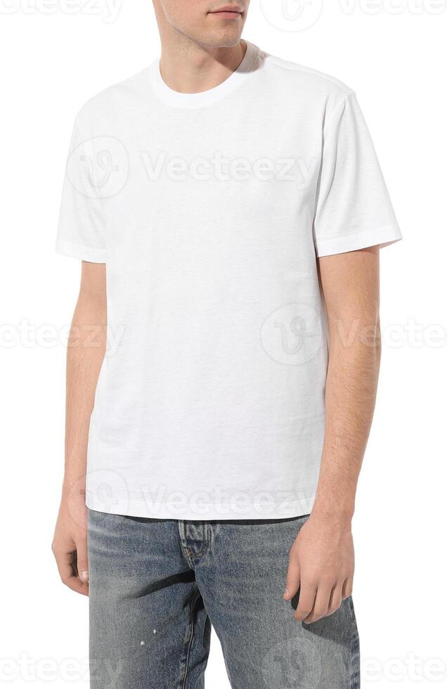 Pour des hommes T-shirt maquette sur le modèle photo