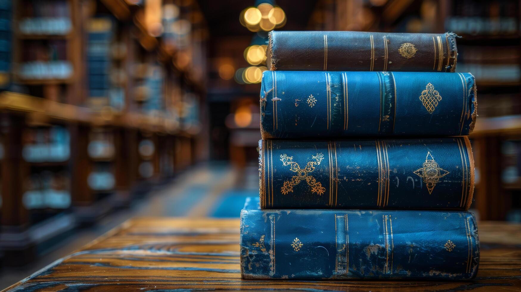 pile de livres sur table en bois photo