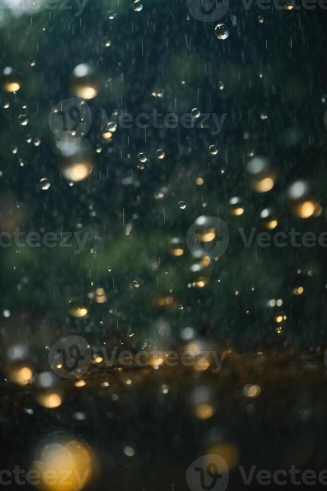 Contexte de pluie sur flou bokeh photo