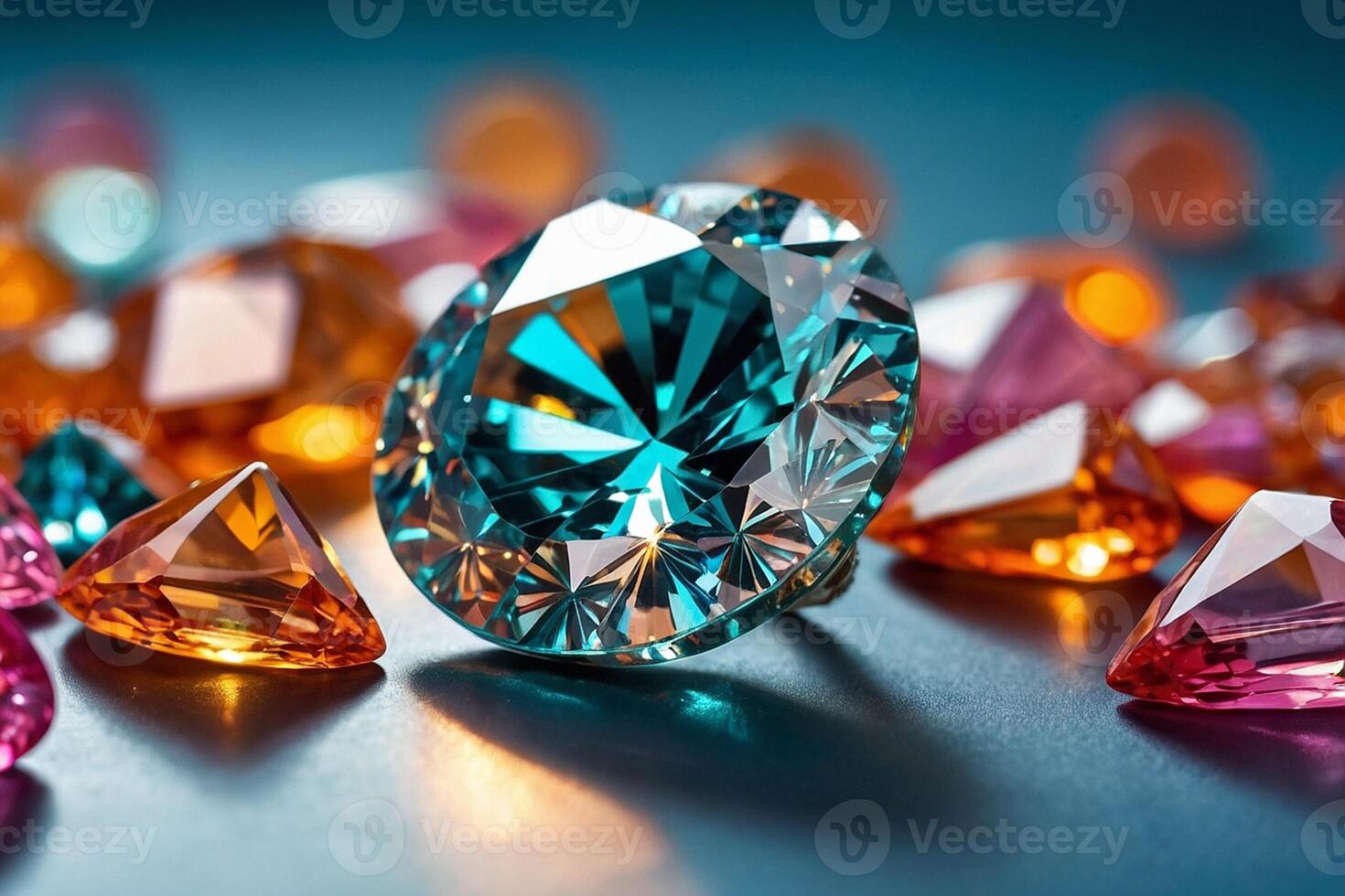 coloré diamants sur une foncé Contexte photo
