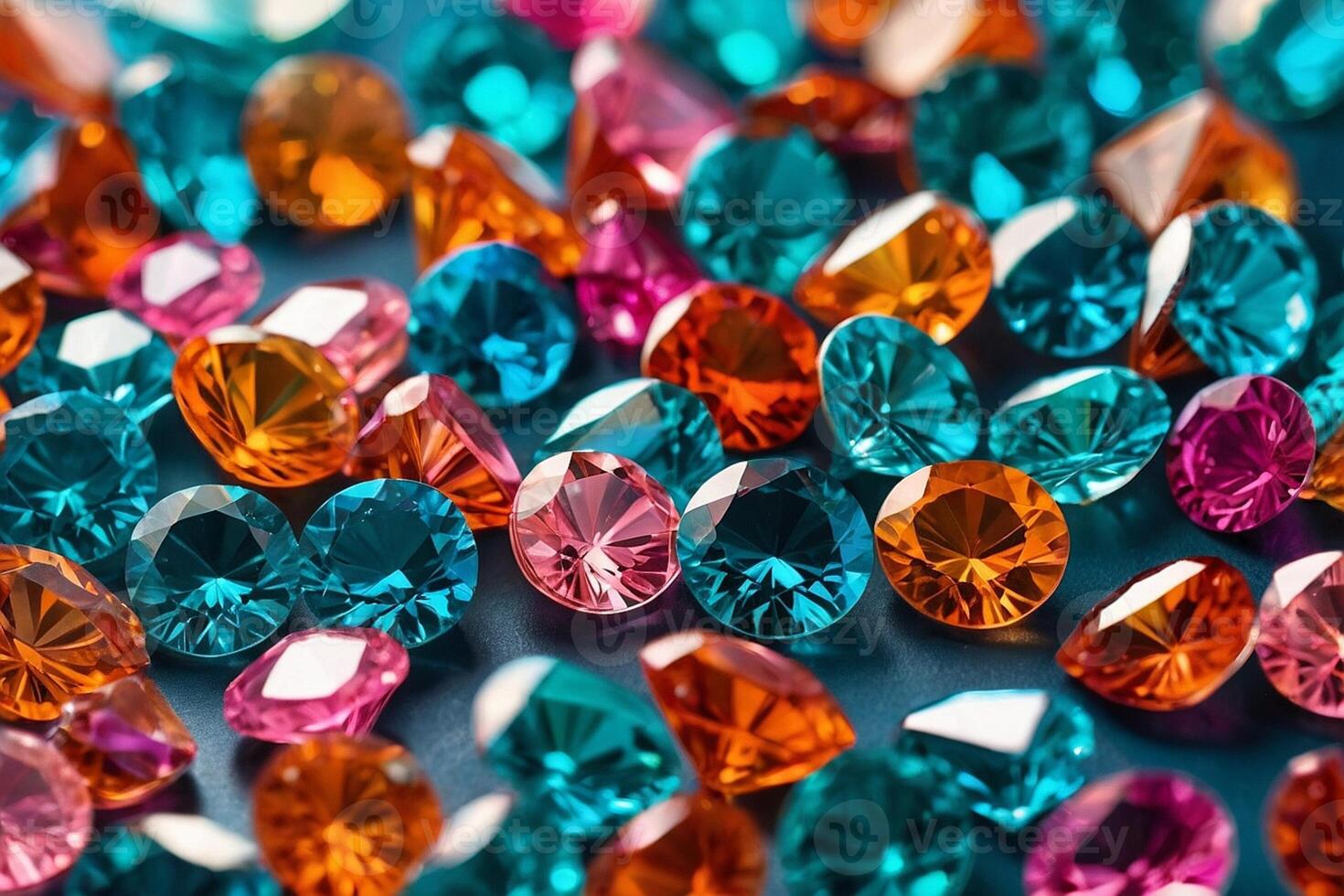 coloré diamants sur une foncé Contexte photo