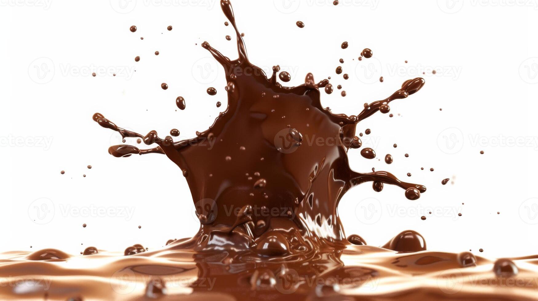 dynamique Chocolat éclaboussure sur blanc Contexte photo