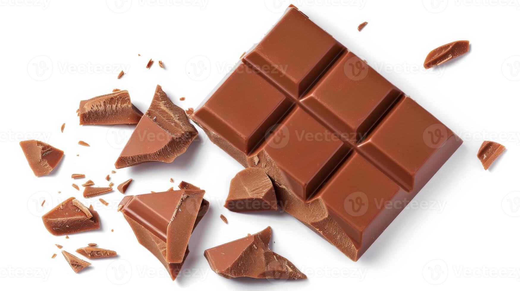 assorti foncé Chocolat pièces fermer isolé dans blanc Contexte photo