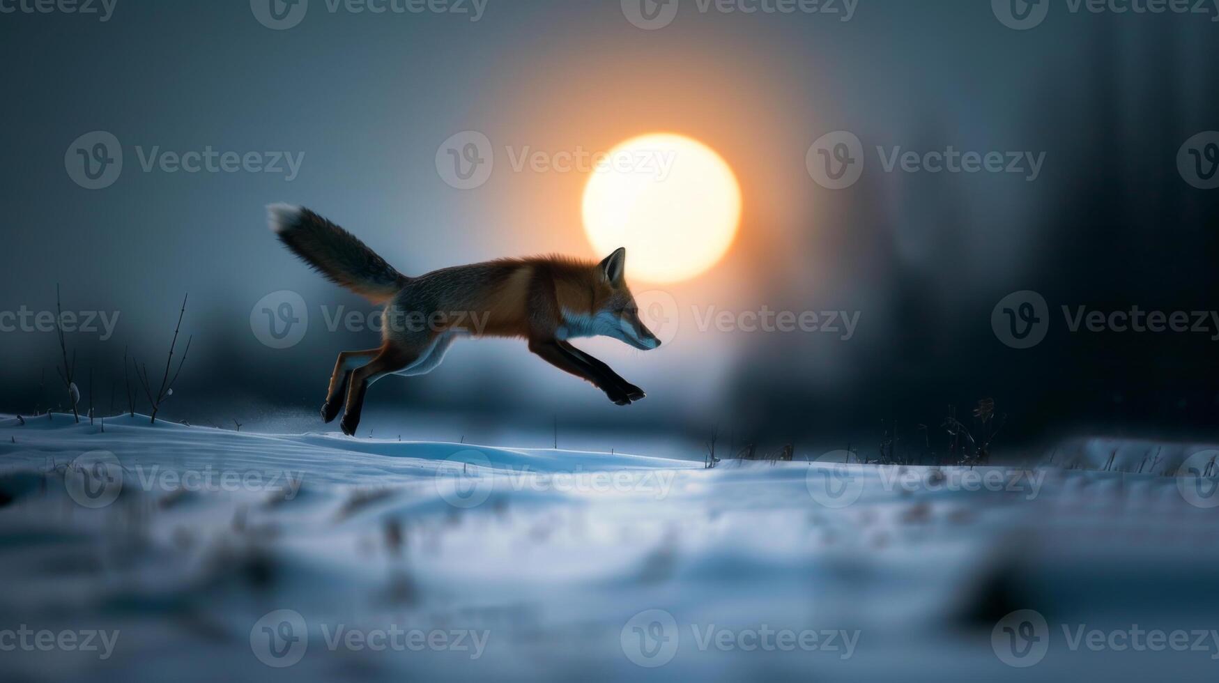 une noir et blanc la photographie de une Renard dans le sauvage photo