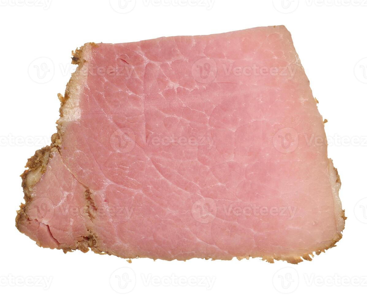 carré pièce de fumé porc Viande sur isolé Contexte photo
