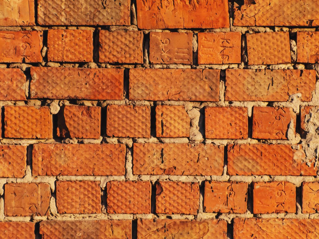 fond de mur de briques rouges bâclé. photo