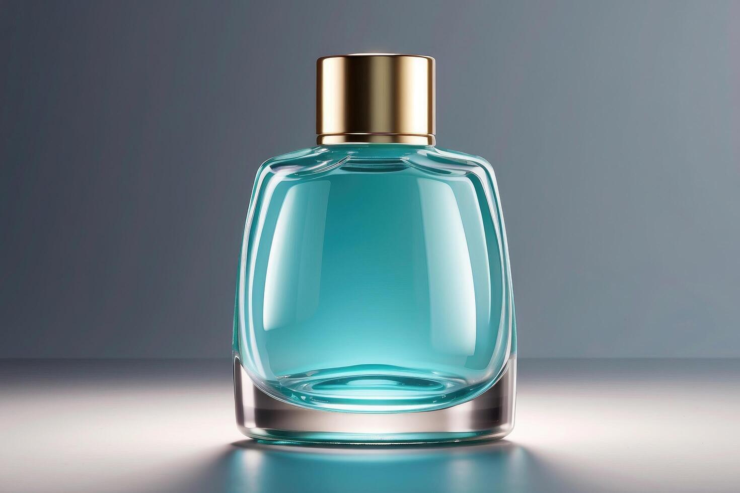 une bleu parfum bouteille sur une table photo