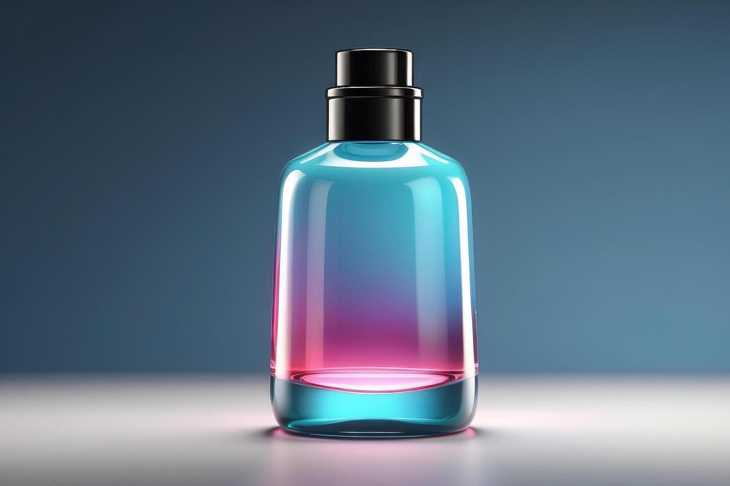 luxueux pente verre cosmétique bouteille maquette - élégance se rencontre moderne soin de la peau emballage photo