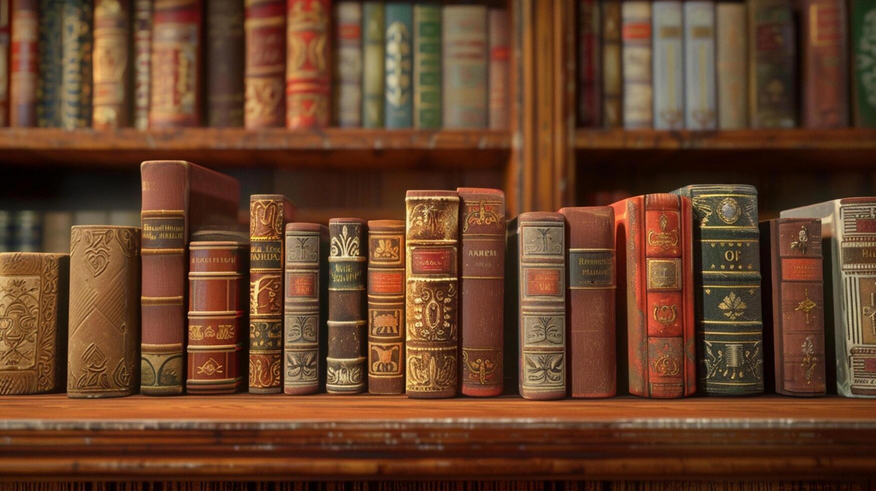 antique livre collection sur en bois étagère à livres photo