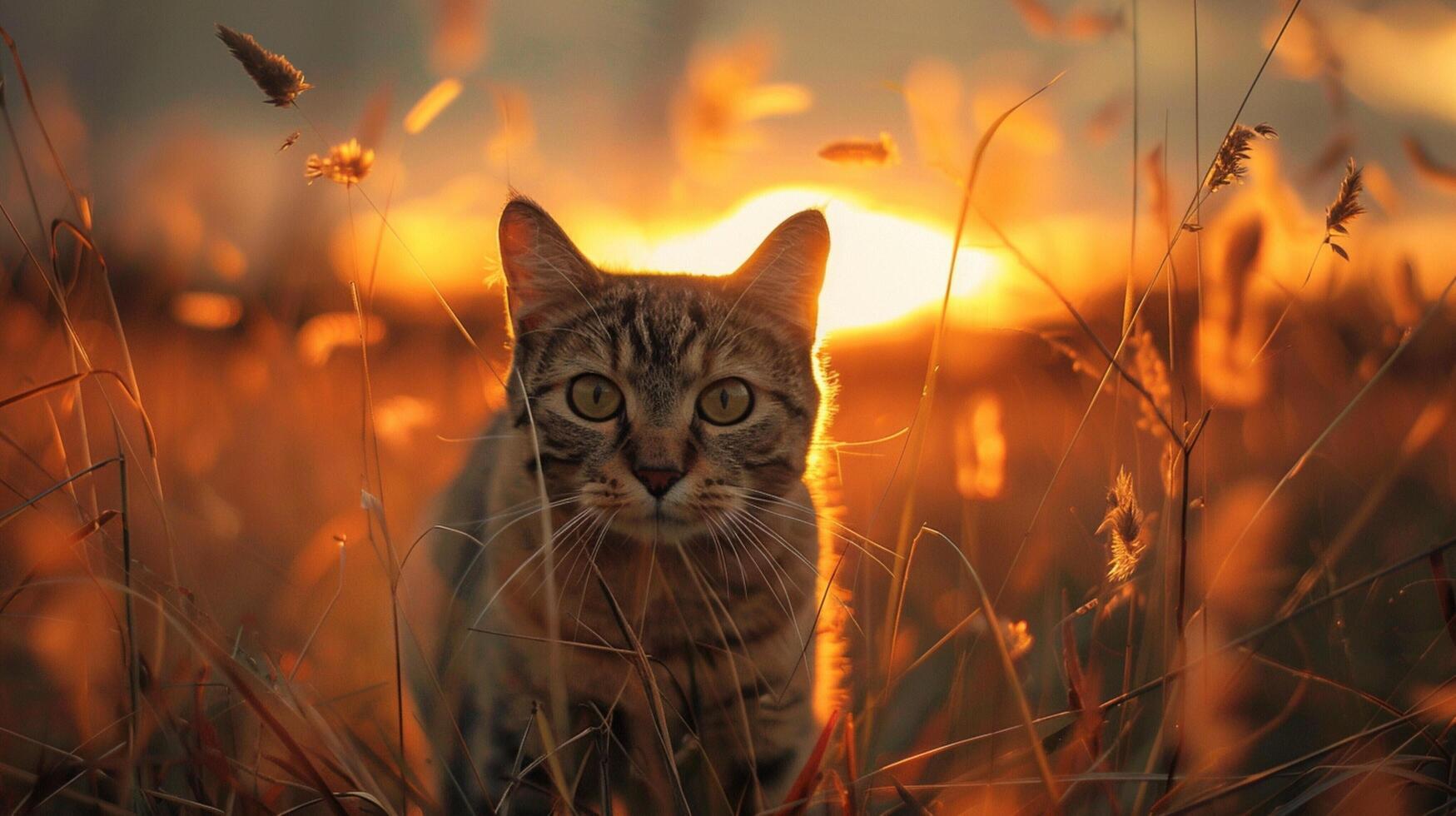 animal la nature non domestiqué chat dans herbeux savane photo