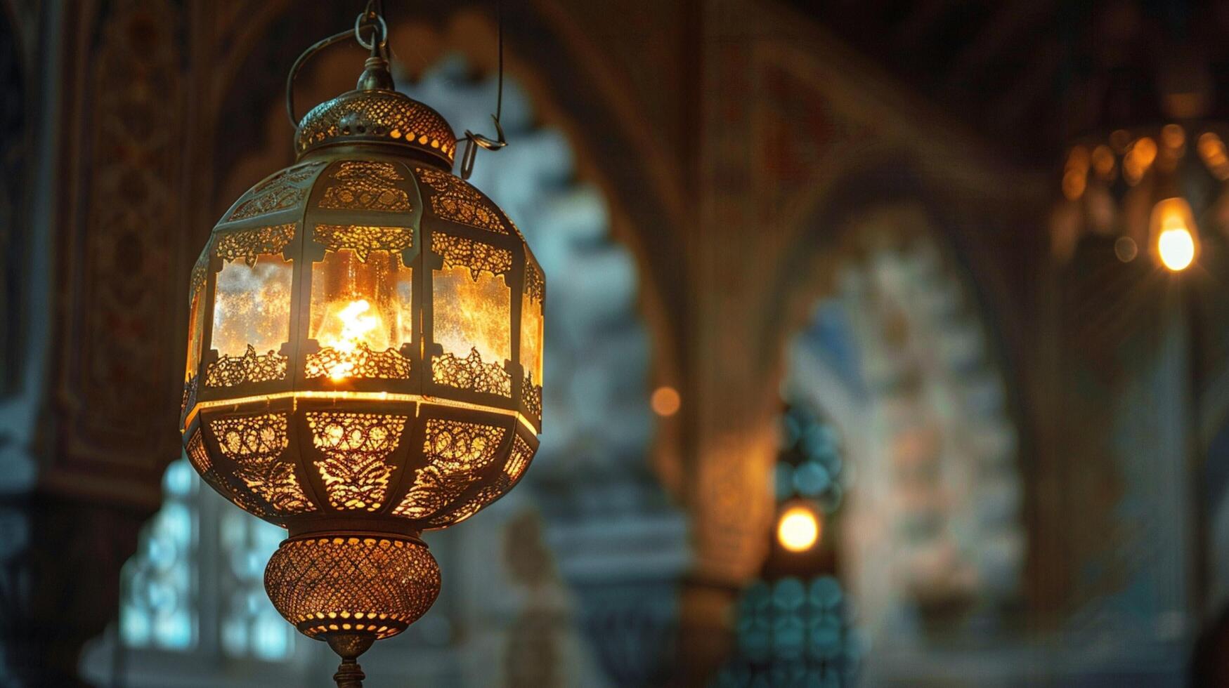 antique lanterne illuminé vieux façonné turc photo