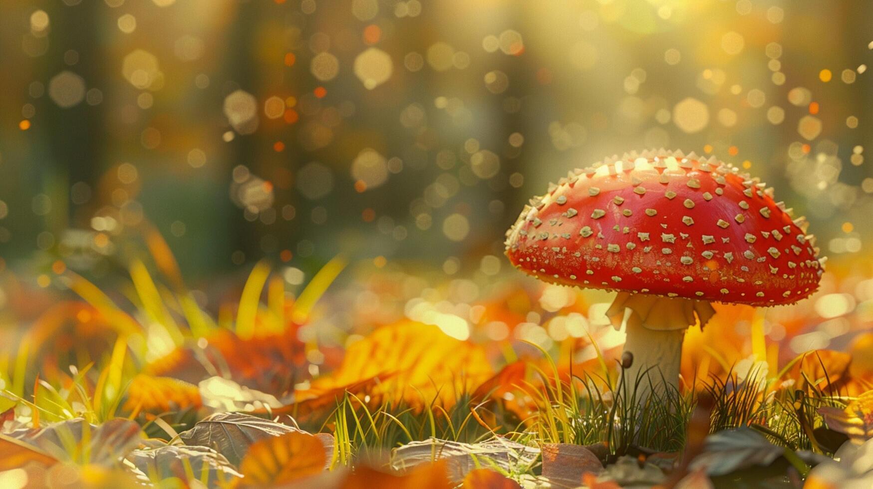 l'automne forêt proche en haut de comestible champignon sur herbe photo