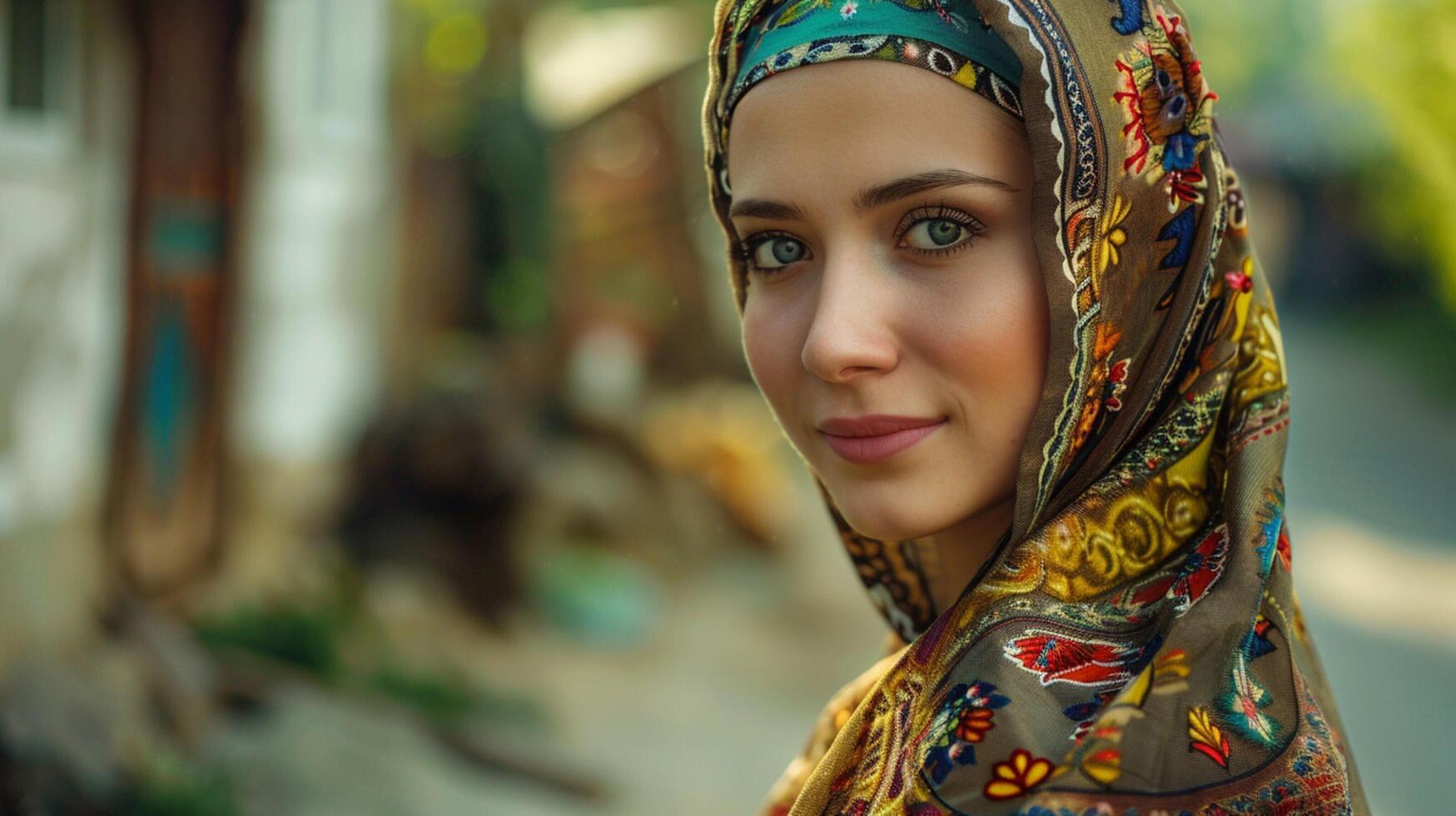 magnifique Jeune femme dans traditionnel Vêtements photo