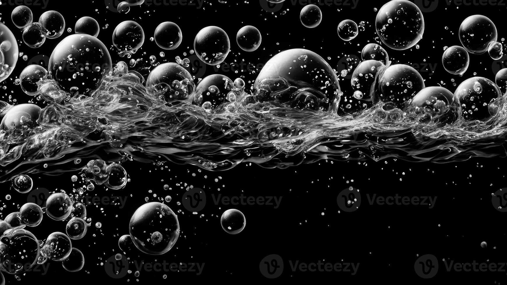 un soda l'eau bulles éclabousser sous-marin contre noir Contexte. photo