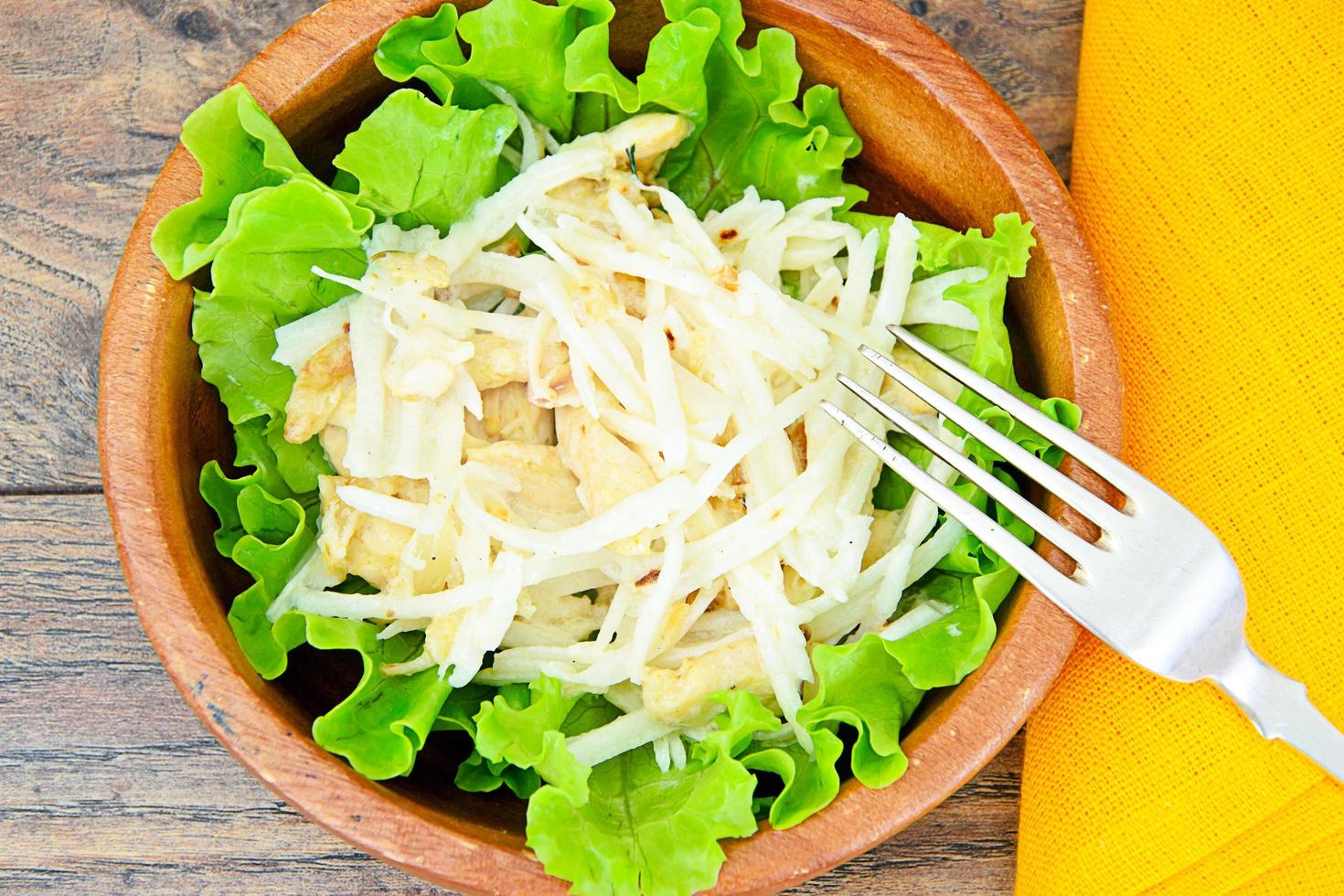 salade diététique de daikon et poulet photo