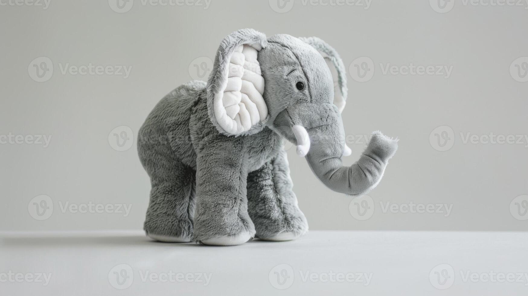 gris peluche l'éléphant jouet permanent en dehors avec ses duveteux texture et doux conception pour enfant jouer et garderie décor photo