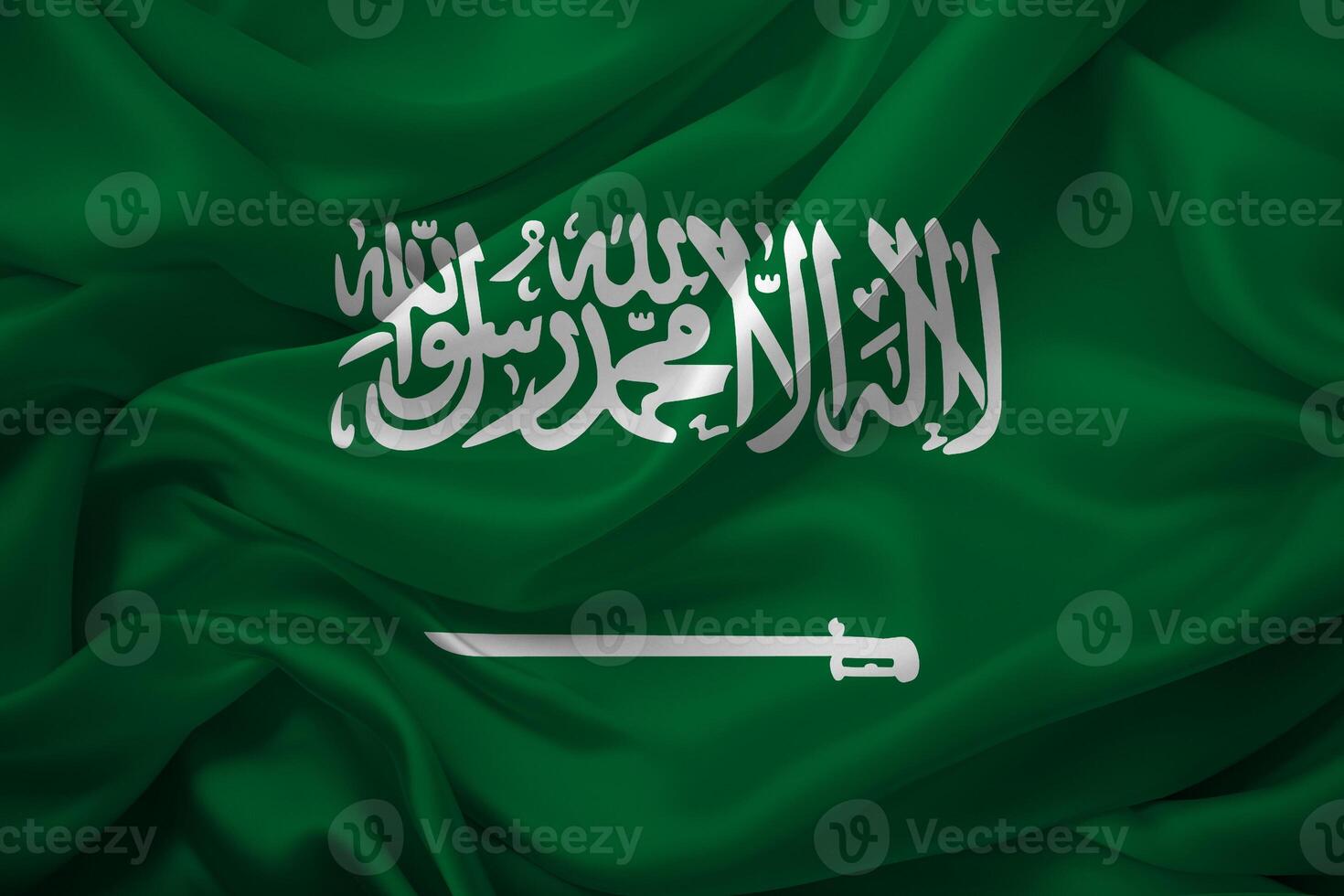 saoudien arabe drapeau vagues fièrement photo