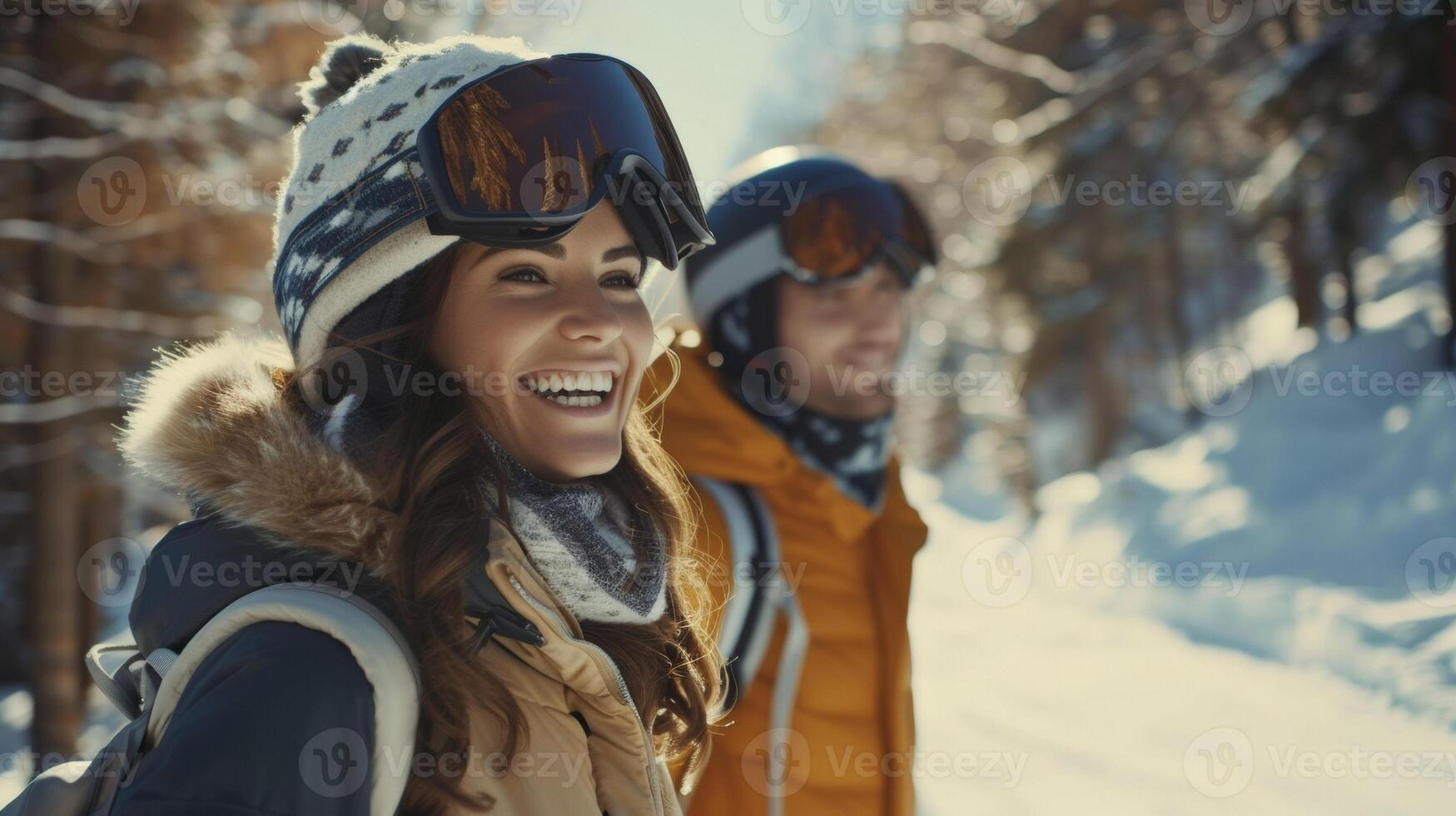 Contexte une ski voyage dans le montagnes rester chaud et à la mode sur et de le pistes photo