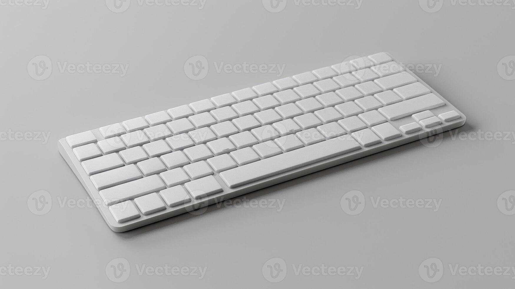 Vide maquette de une minimaliste argent clavier avec non visible marquages photo